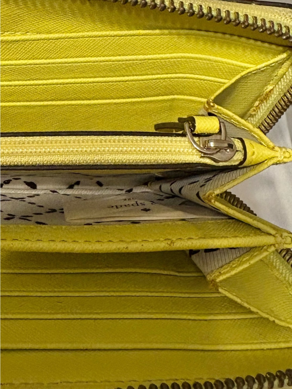 kate spade Neon Yellow Saffiano Wallet with Metal Logo - Picture 3 of 3